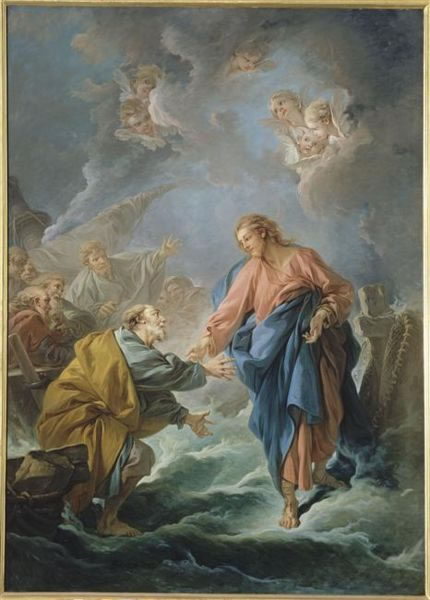 Jesus walks on water
