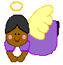 Black angel with halo
