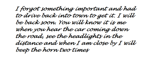 Coming Back note
