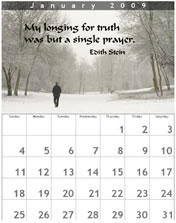 Janaury 2009 monthly clalendar