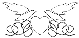 angel wing and heart coloring page