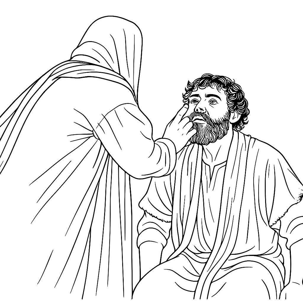 Jesus heals a blind man