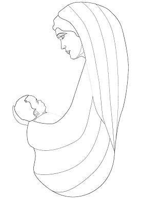 madonna and child coloring page