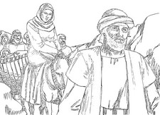 Mary and Joseph traveling to Nazareth